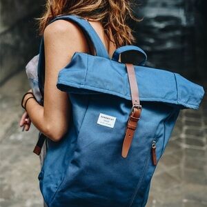 Sandqvist Blue Rolltop Backpack